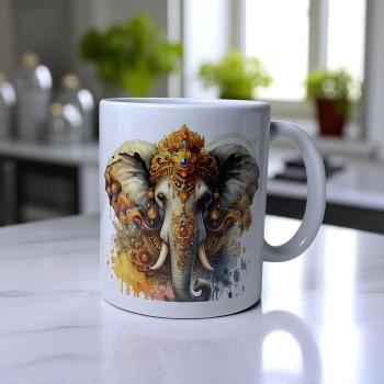Keramiktasse Elefant  Design Nr. 2 Kaffeebecher Teetasse Kaffeetasse - Artikel Nr. 1100084